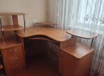 Письменный угловой стол бу + офисный стул