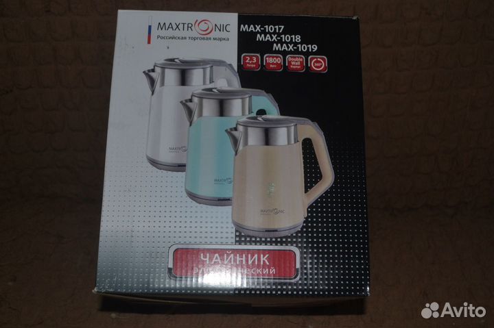 Электрический чайник Maxtronic MAX-1018, бирюзовый