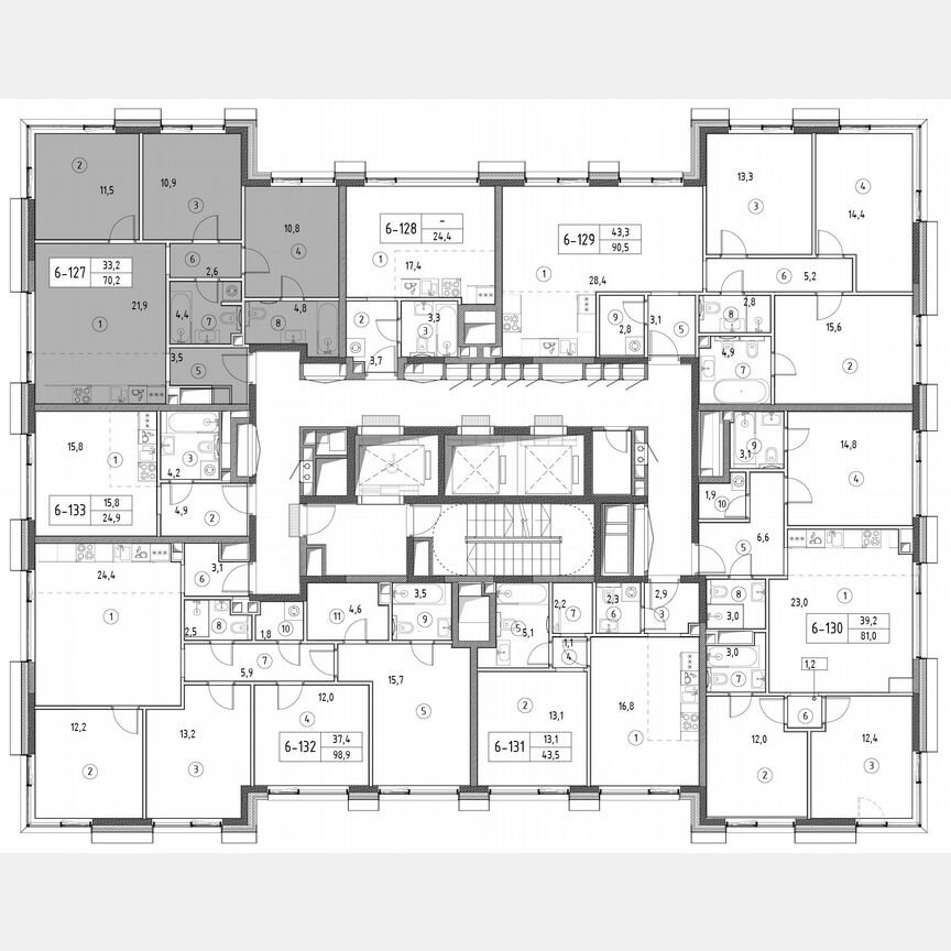 3-к. квартира, 70,4 м², 16/30 эт.