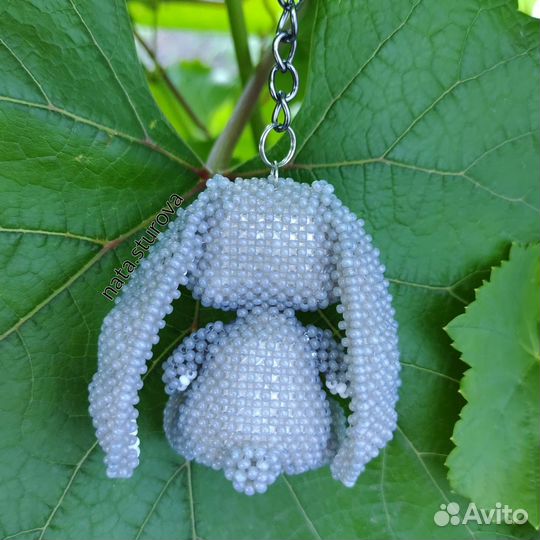 Брелок из бисера, амигуруми, звезда, колокольчик