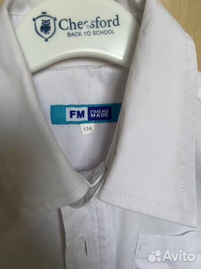 Рубашка белая на мальчика 134