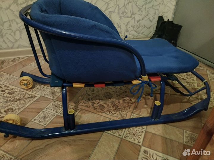Детские зимние санки,с наматрасником
