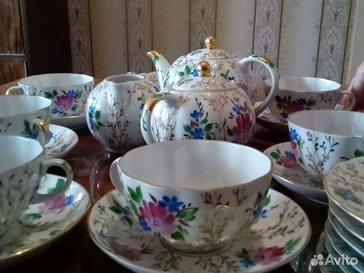 Чайный сервиз золотые травки лфз