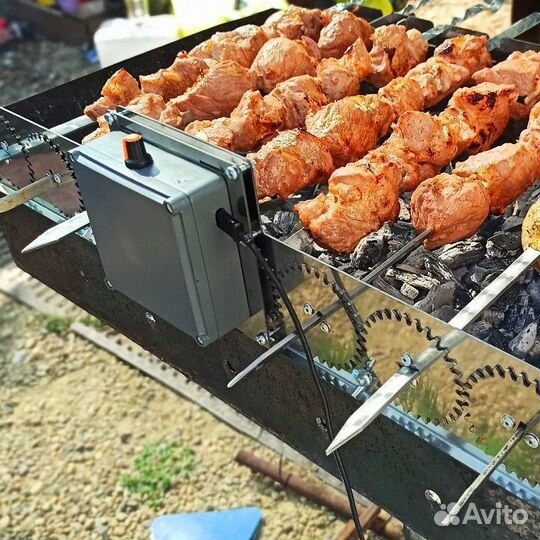 Электрический вертел на 8 шампуров, GrillFast