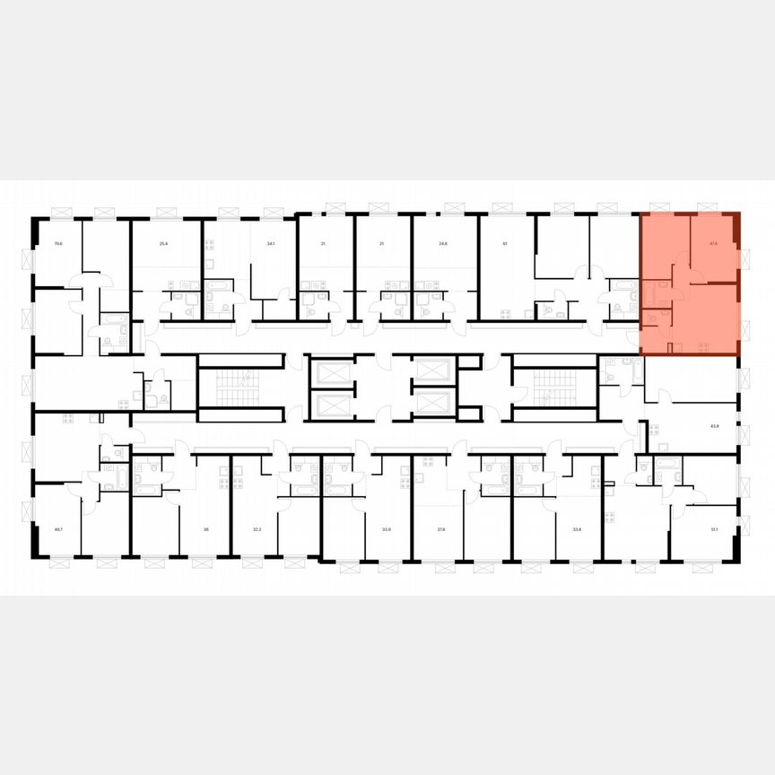 2-к. квартира, 47,8 м², 15/24 эт.