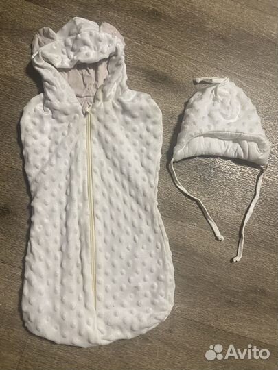 Конверт кокон с шапочкой