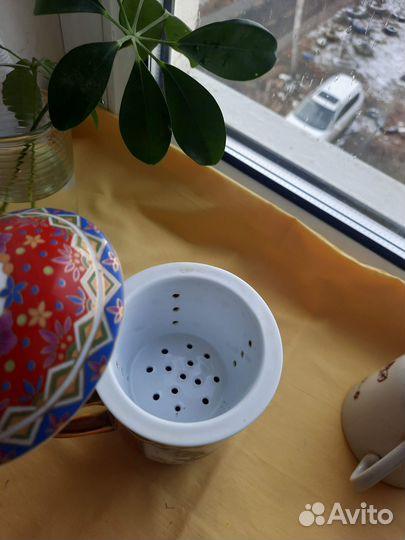 Бокал с крышкой заварник с розеткой Япония