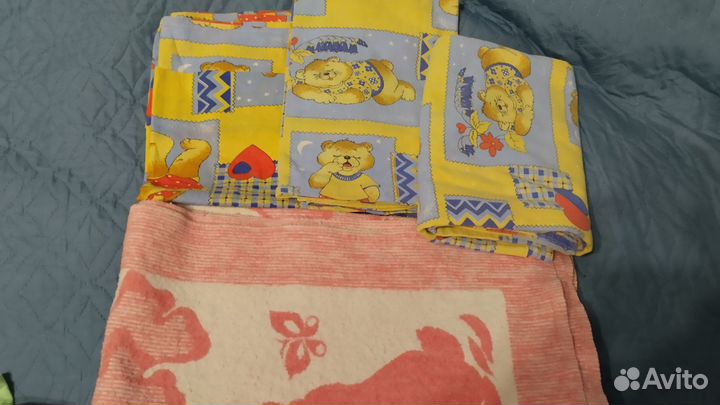 Одеяло байковое и деское постельное белье