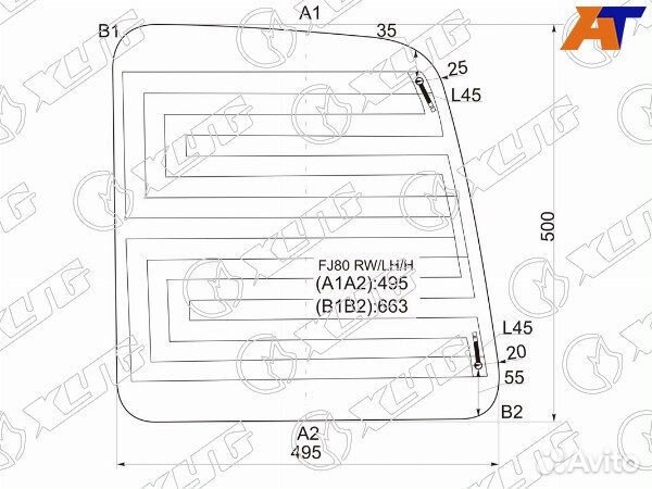 Стекло заднее toyota land cruiser 80
