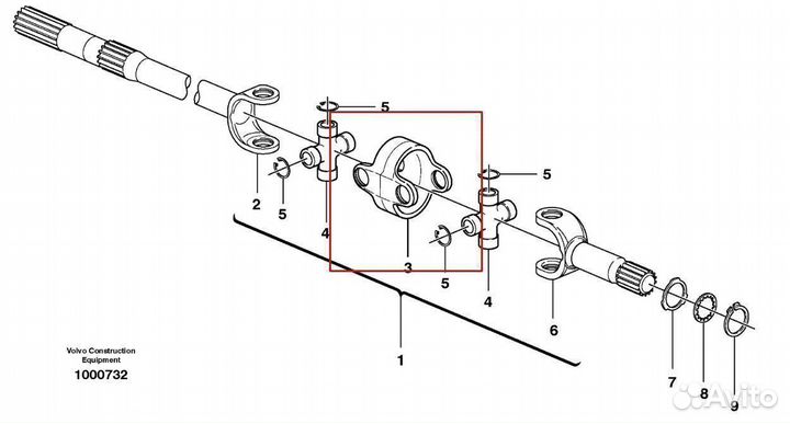6194915M1 Фланец муфта соединительная полуоси
