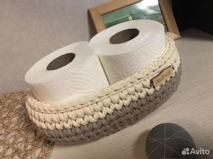 Корзина из трикотажной пряжи