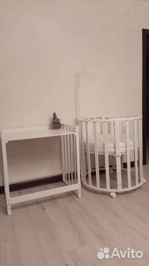 Детская кроватка трансформер круглая