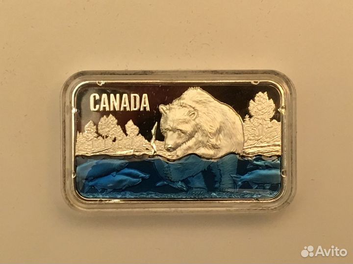 Монета серебро 2018 Канада Рыбалка на лосося