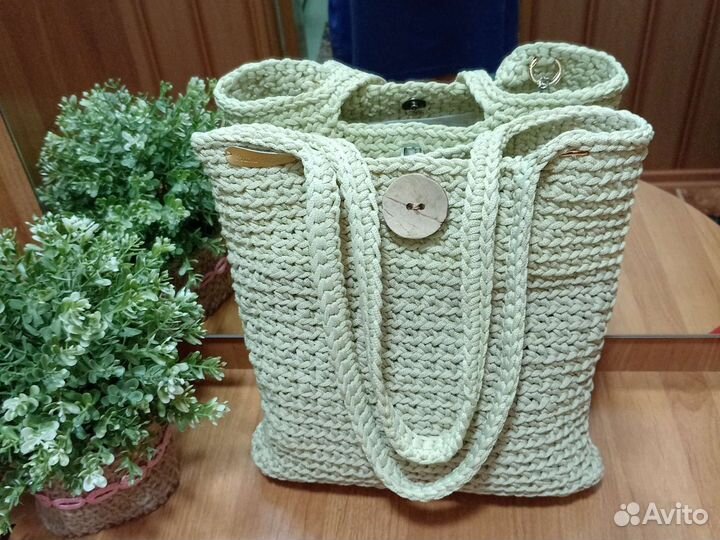 Сумка шопер вязаная