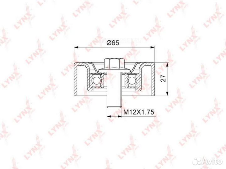 Lynxauto PB-5339 Ролик натяжной приводного ремня