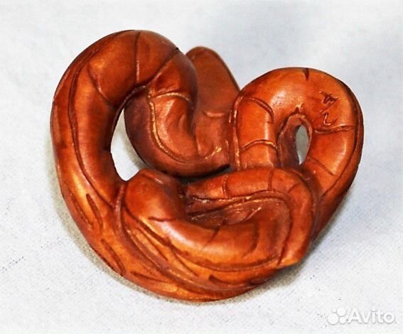 Статуэтка Змея Нэцкэ из Дерева Самшит ru*37