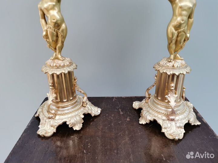 Подсвечники канделябры 19 век бронза золото