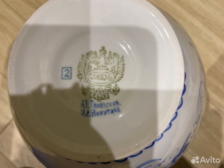 Ваза, производство г. Гжель