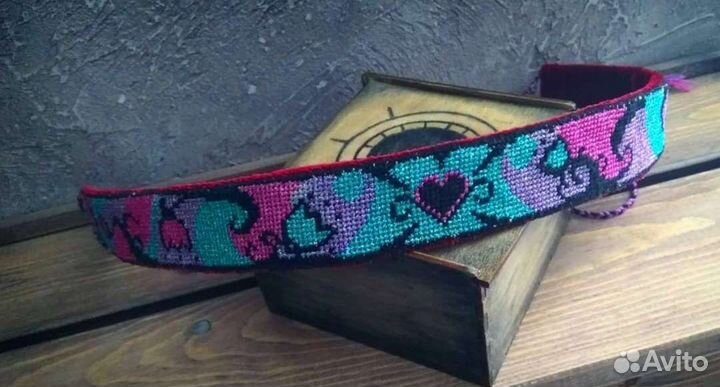 Хайратник повязка на голову - вышивка люрексом