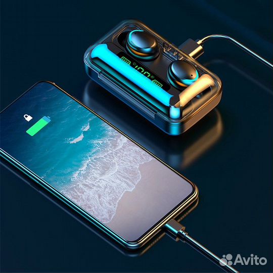 Беспроводные наушники F9-5 Power bank с микрофоном