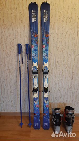 Комплект Горные лыжи volki 168, ботинки 43, палки