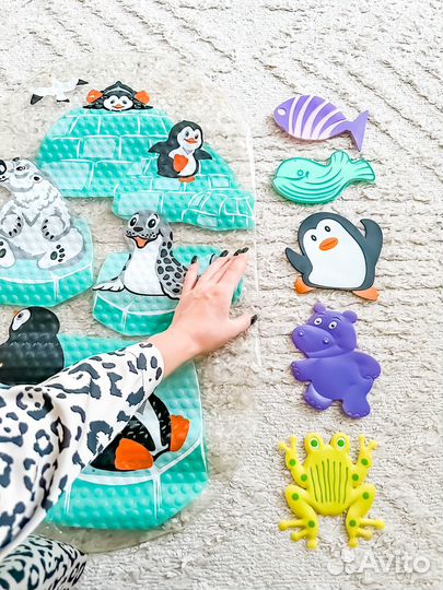 Детский коврик для ванной для купания с игрушками