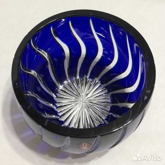 Конфетница ваза цветной хрусталь Борисов