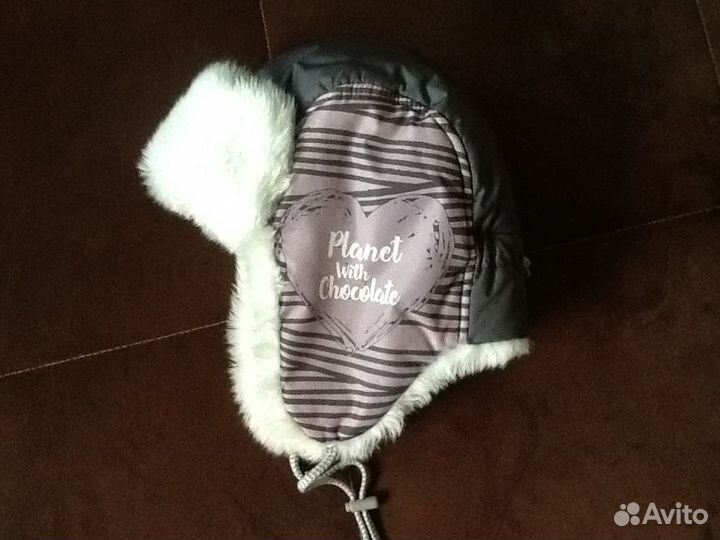 Шапка зимняя для девочки р.48-50 + манишка