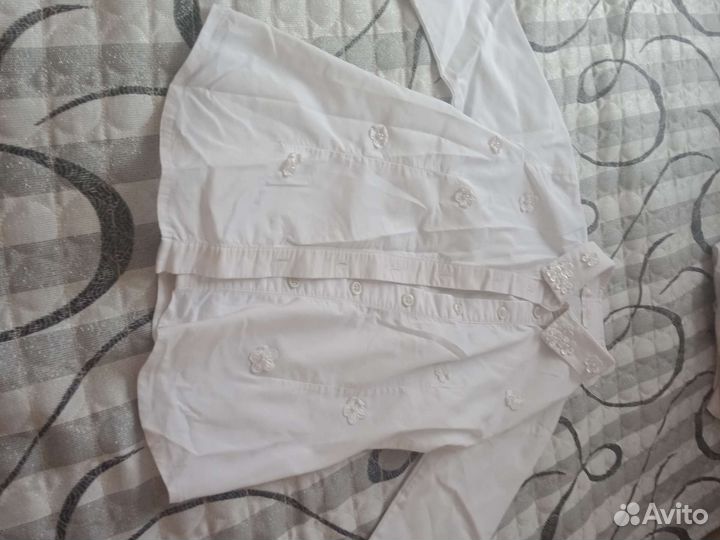 Детская рубашка для девочки 7-8 лет с цветочками