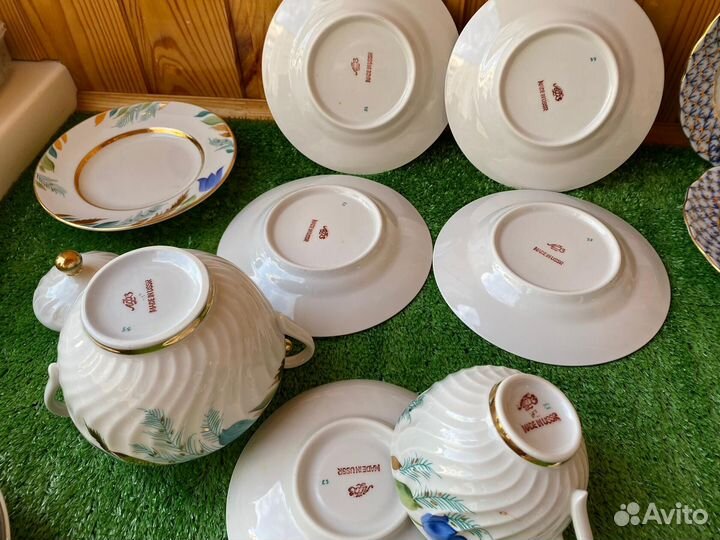 Фарфор Лфз СССР Колокольчик Кобальтовая сетка