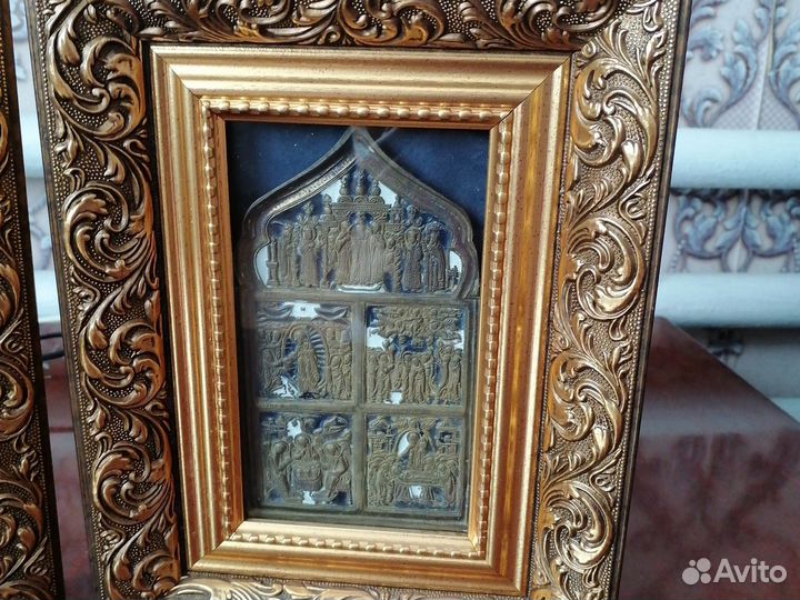 2 иконы, латунь