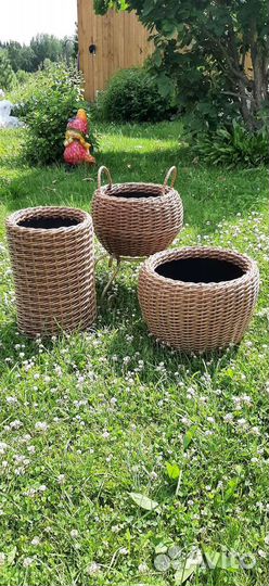 Кашпо из ротанга