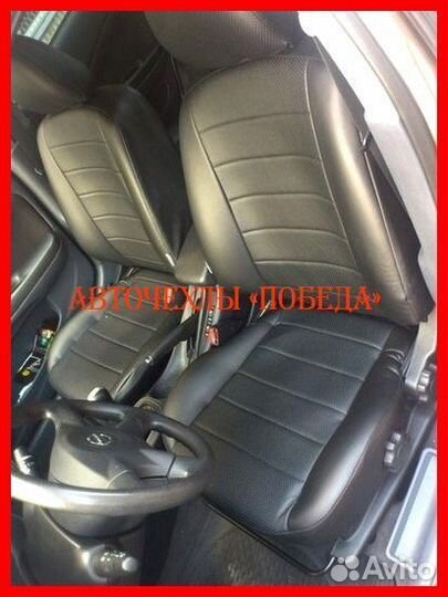 Чехлы Nissan Almera g11 g15 из экокожи чёрные