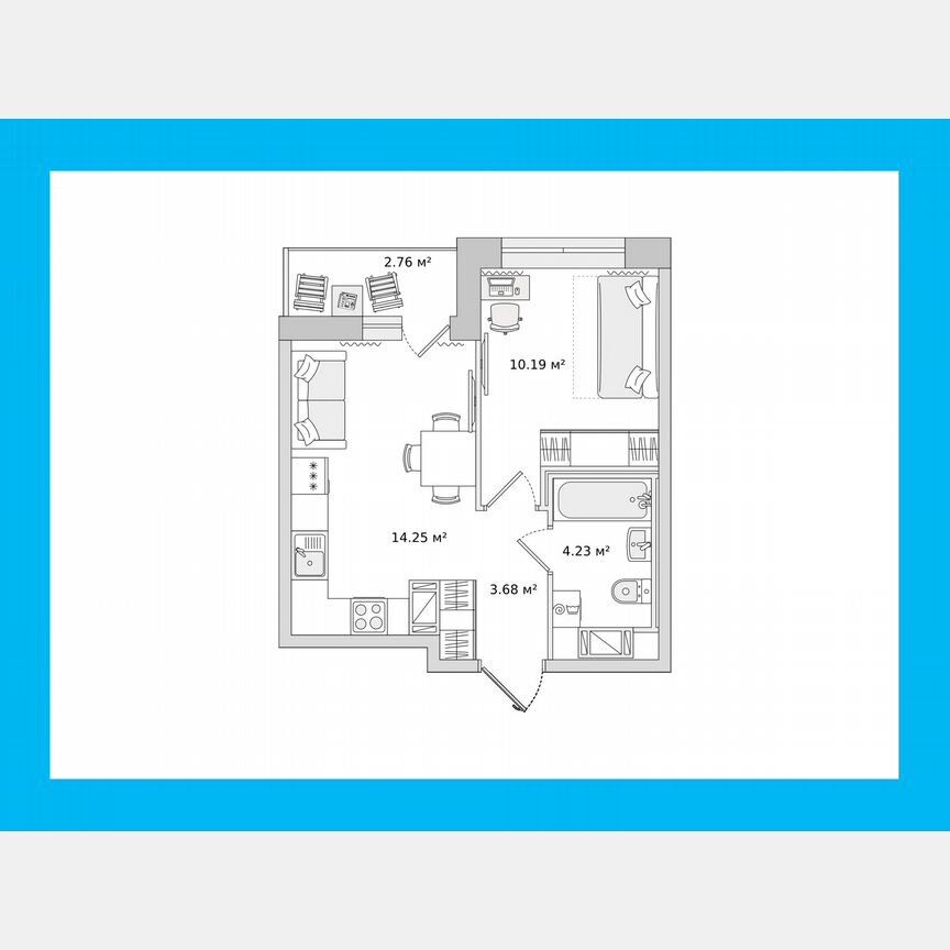 1-к. квартира, 32,8 м², 17/17 эт.