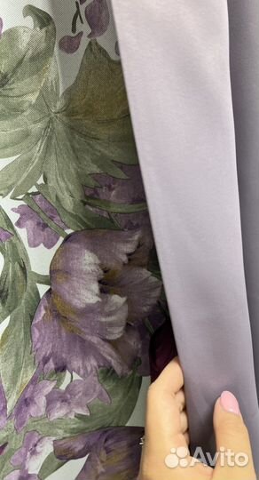 Шторы Цветочная акварель в сочетании с блэкаутом