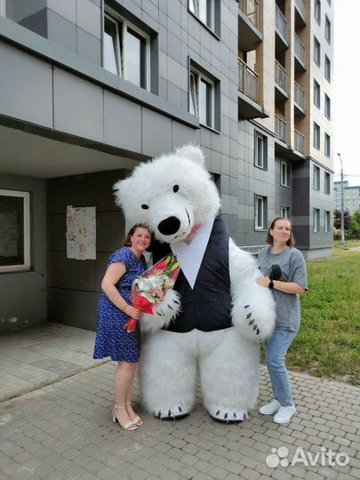 Белый мишка Умка поздравление,аниматоры