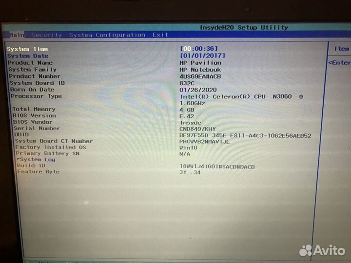 Материнская плата для ноутбуков HP15