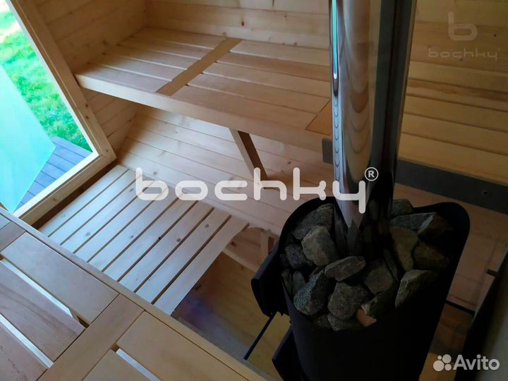 Мобильная Баня бочка 2х1,36м круглая под ключ