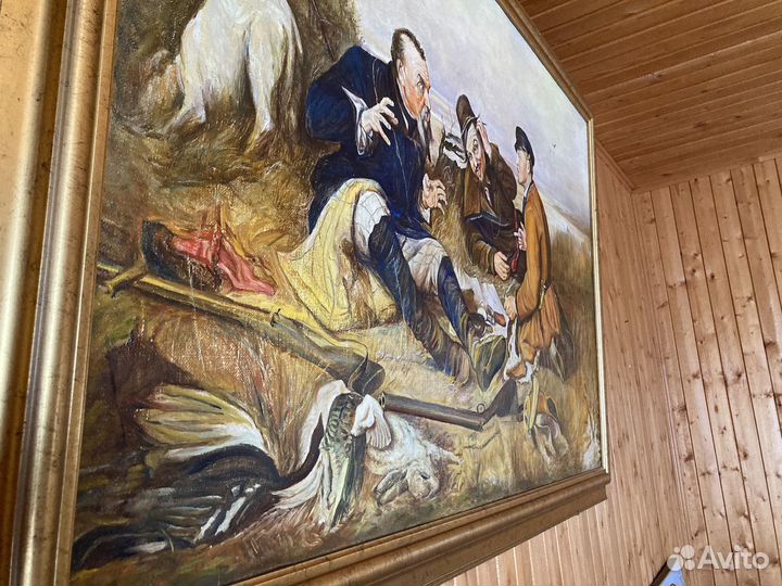 Охотники на привале, холст, масло