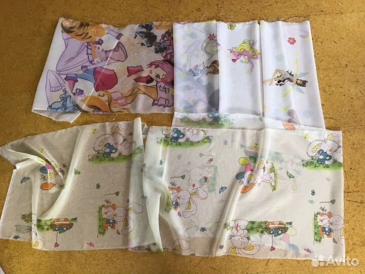 Органза, вуаль, куски с рисунком для руколельниц