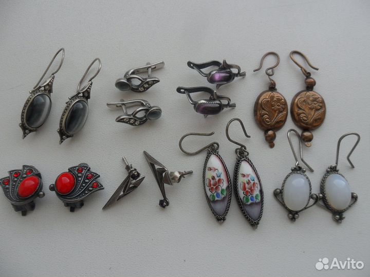 Серьги,клипсы СССР, Чехословакия. Ретро, винтаж