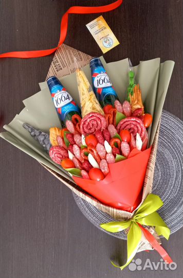 Мужские мясные съедобные букеты