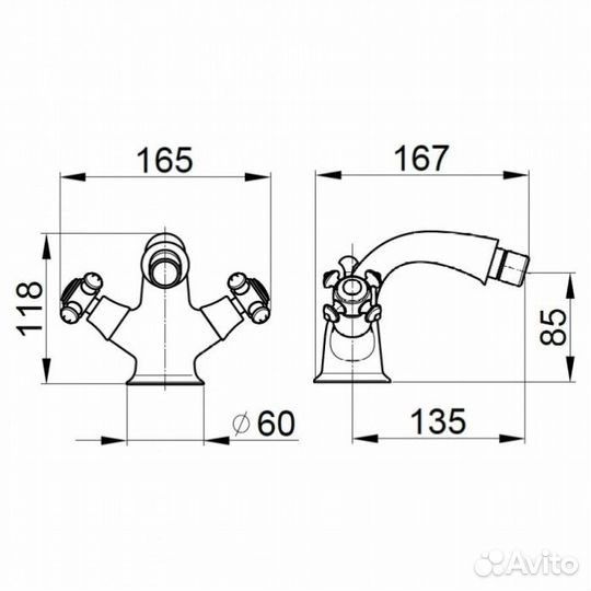 Смеситель для биде Migliore Prestige 27255 хром