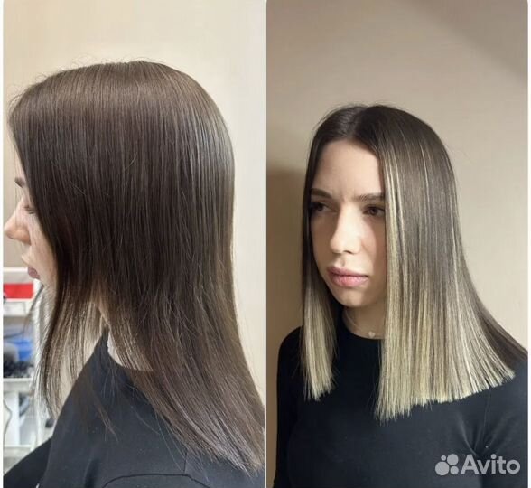 Наращивание натуральных цветных прядей