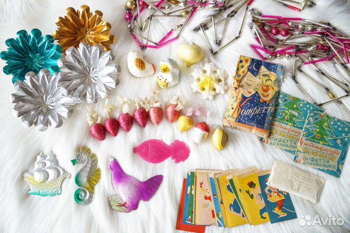 Винтажные елочные игрушки СССР (8 лотов)