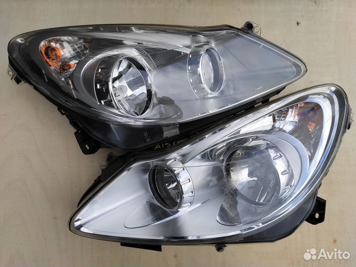 Фары передние Хром на Opel Corsa D Дорестайлинг