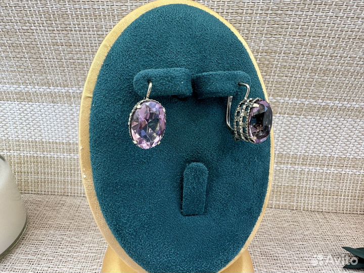 Очень красивые серьги серебро 875 звезда СССР