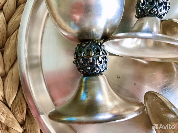 Посеребренный мельхиоровый набор СССР 5 предметов