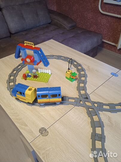 Lego дупло поезд 5608 + доп.рельсы и крестовина