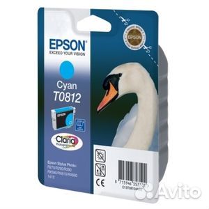 Картридж Epson T0812 Cyan голубой C13T11124A10